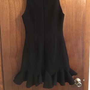 English Factory scuba ruffle black dress LBD
